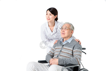 护工照顾老人背景图片