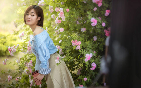 夏季促销女装蔷薇夏季女孩背景