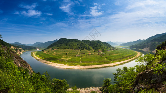 辽东第一大弯美景高清图片素材