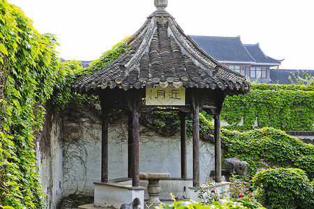 传统庭院扬州何园亭子背景
