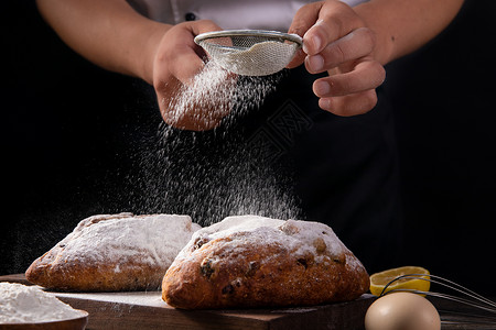 面粉制作烘焙面包背景