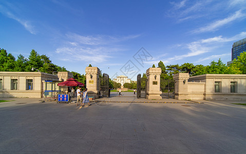 北京科技大学校门背景图片