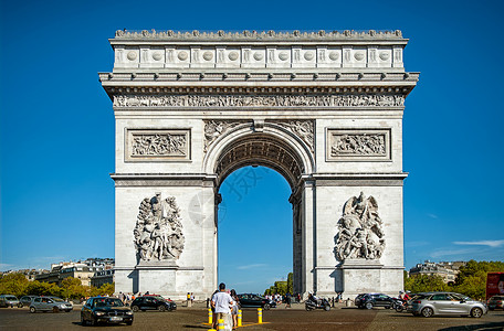 法国巴黎凯旋门雕塑高清图片素材