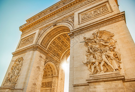 法国巴黎凯旋门地标建筑高清图片素材