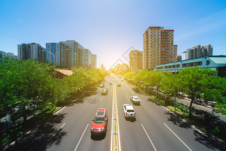 城市 阳光交通道路背景