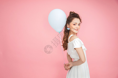 美女化妆气球版美妆少女背景