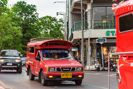 泰国清迈街景开车高清图片素材