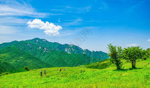 秦岭徒步观大美风光背景图片