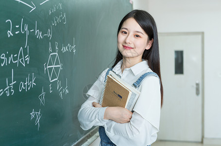 学校生活校园小清新美女上课背景