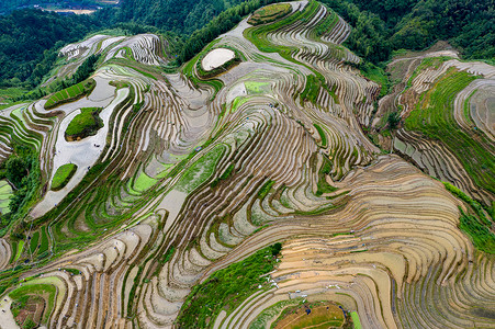 九龙谷桂林平安寨梯田航拍背景