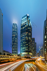 香港中环夜景背景图片