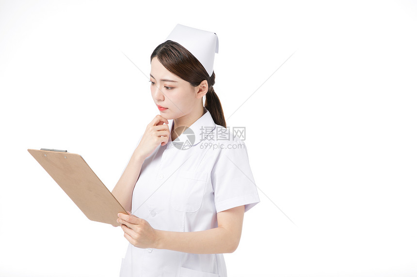 护士文件夹思考图片