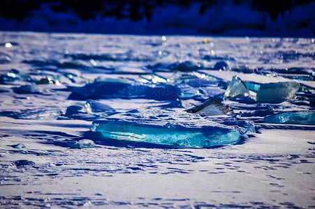 贝加尔湖伊尔库茨克雪景高清图片