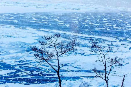 贝加尔湖伊尔库茨克冬天高清图片