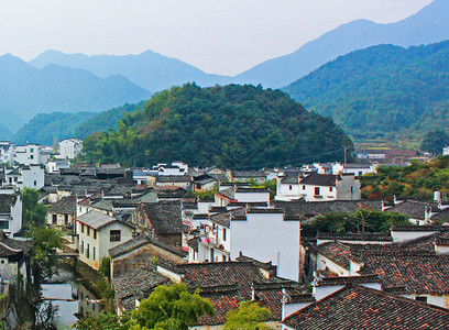 古镇田园风光背景图片