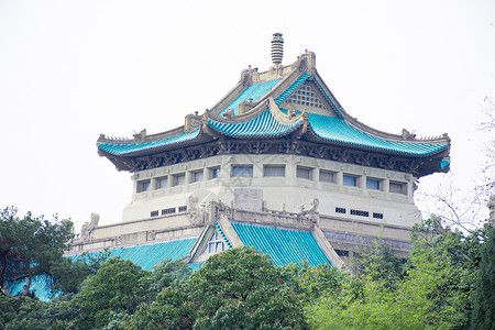 武汉大学教学楼现代建筑高清图片素材