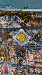 俯拍上海白玉兰停机坪图片