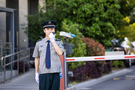 保安户外对讲机保全高清图片素材