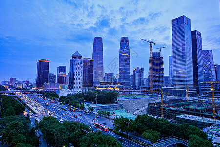 北京CBD城市夜晚全景商场高清图片素材