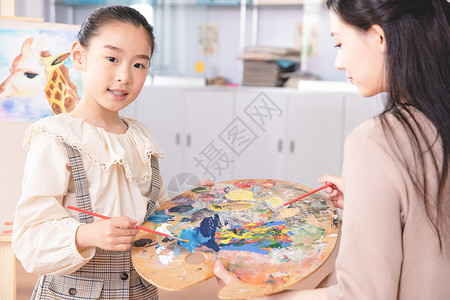 绘画暑假班儿童一对一绘画教学背景
