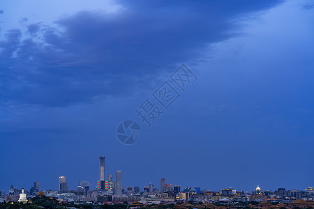 北京城夜景天空下京城背景