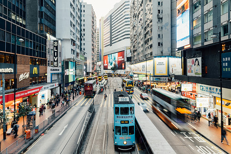 香港中环商业街香港旅行高清图片素材