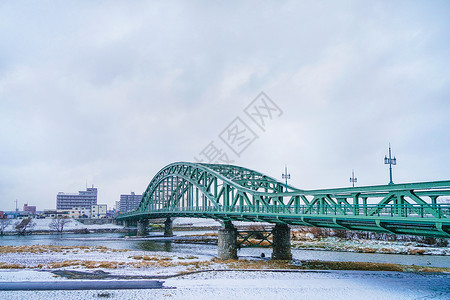 北海道旭川大桥日本高清图片素材