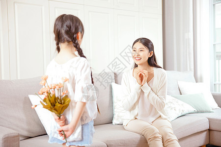 小孩送花女儿给妈妈送花背景