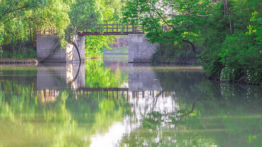 石桥边框西溪湖上石桥背景