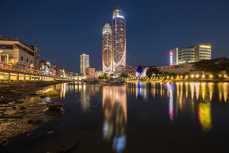 厦门双子大厦夜色背景