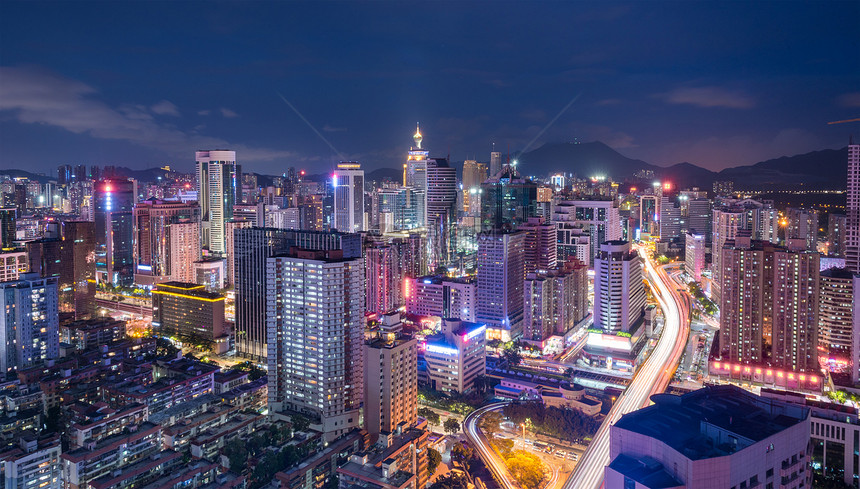 广东省深圳市罗湖区城市夜景图片