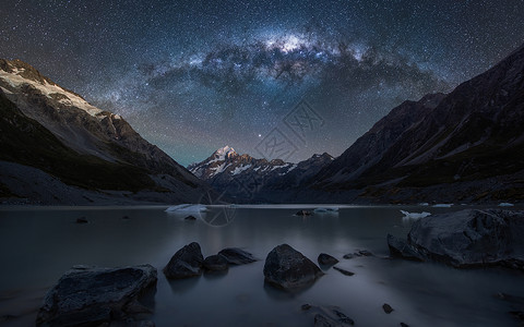 盐湖银河星空银河背景