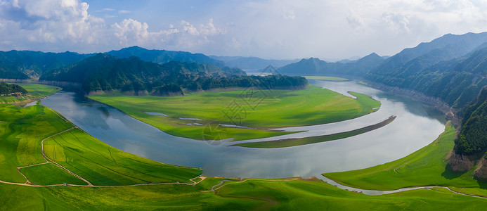 秋江山水河流风光背景