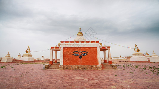蒙古荒漠寺庙宗教高清图片素材