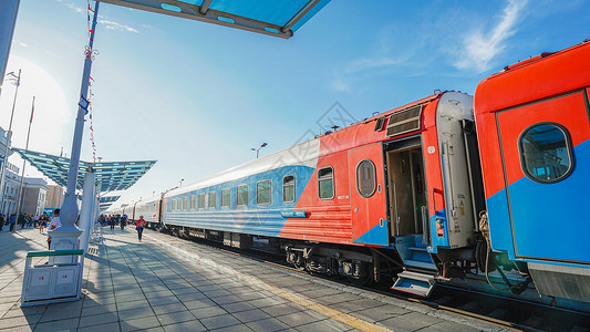 蒙古国际列车高清图片