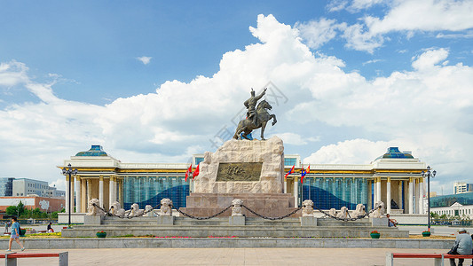 外蒙乌兰巴托成吉思汗广场背景