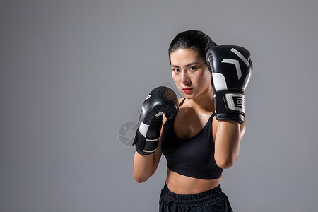 女性运动拳击背景图片