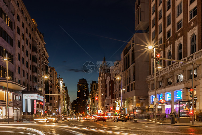 马德里城市夜景图片