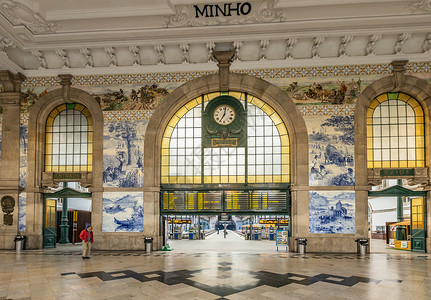 葡萄牙波尔图圣本托火车站欧式建筑高清图片素材