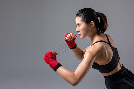 女性运动拳击背景
