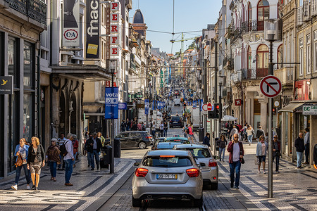 葡萄牙波尔图欧洲旅游城市波尔图城市街景背景
