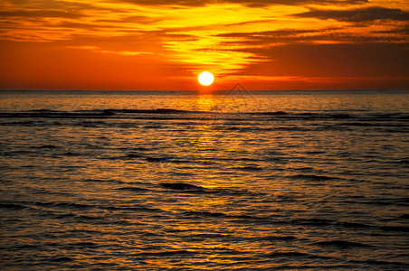 海上日落大海高清图片素材