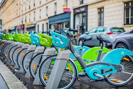 法国巴黎共享单车图片