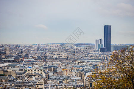 法国巴黎全景背景图片