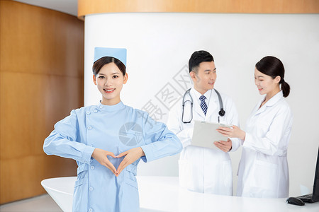 医院前台女护士形象专业高清图片素材