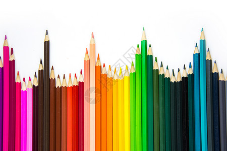 手绘彩虹创意彩色铅笔背景背景