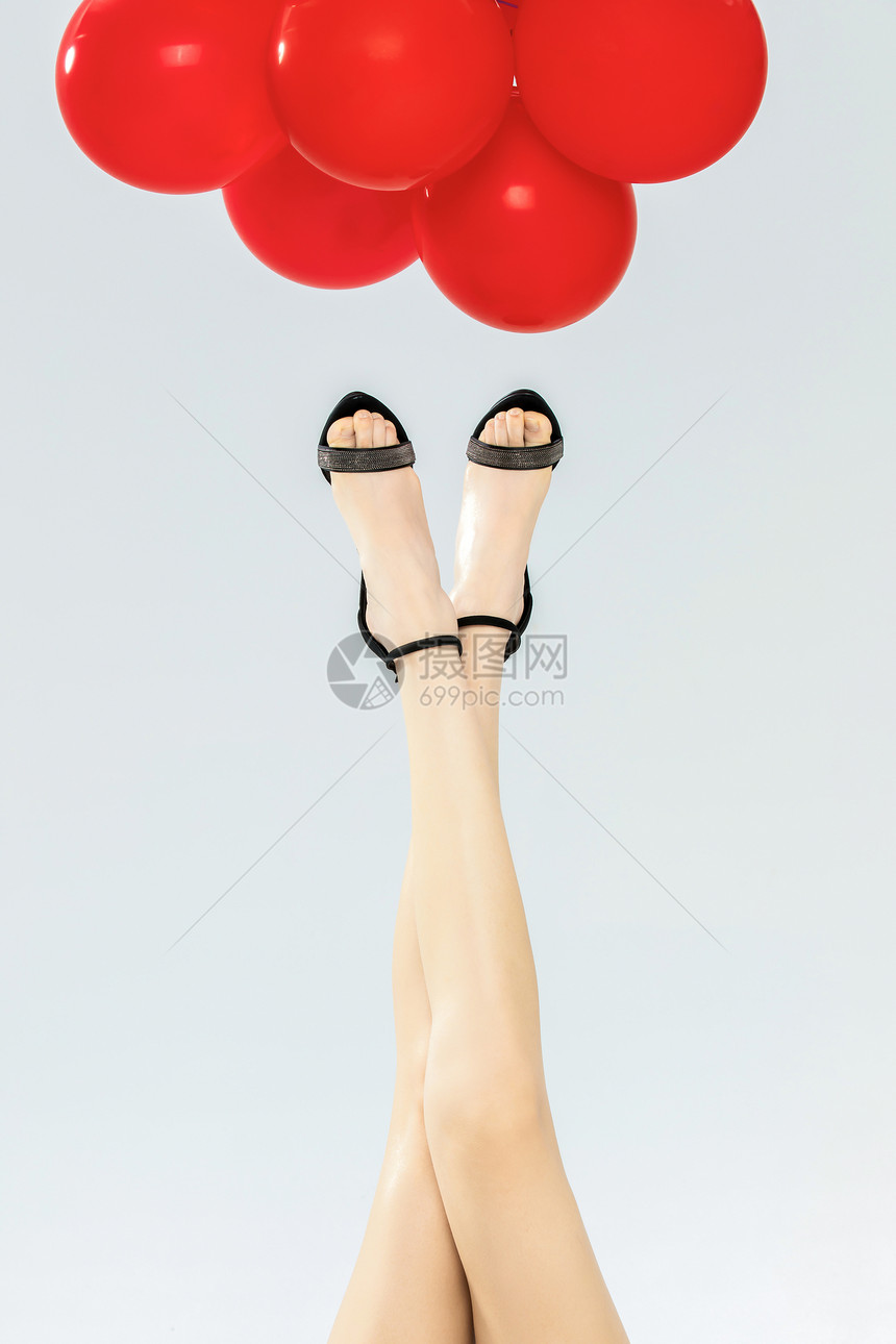 美腿与气球图片