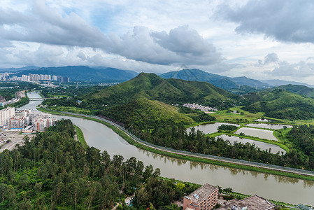 罗湖口岸风光深圳罗湖口岸与香港交界处风光背景