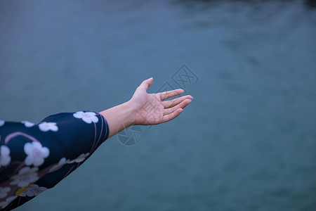 海边特写海边文艺手特写背景