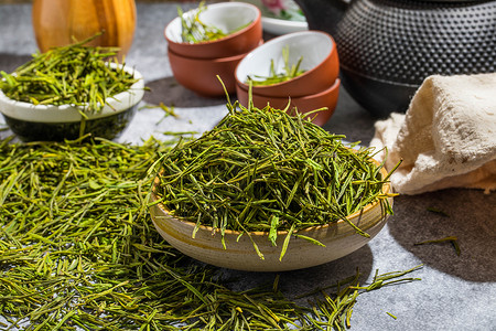 安吉白茶绿茶干菌高清图片